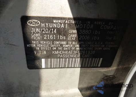 2015 Hyundai Elantra Se/Sport/Limited из США, поврежденный, VIN KMHDH4AE3FU261938